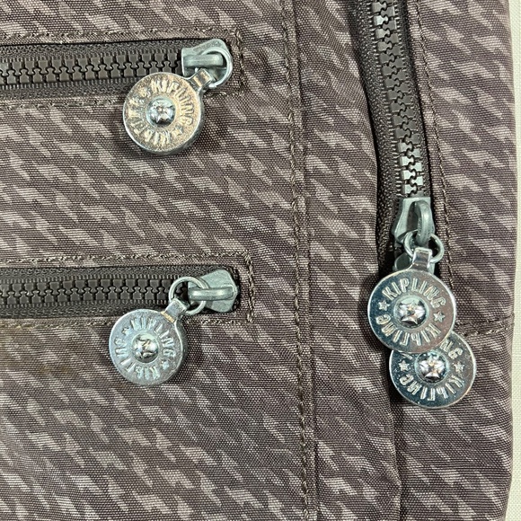 Kipling Backpack, Taupe Houndstooth Pattern, EUC - Picture 2 of 15